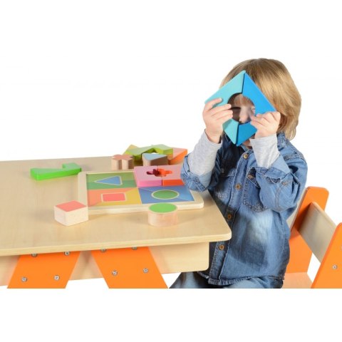 Drewniane Puzzle Geometryczne 12 Elementów Masterkidz