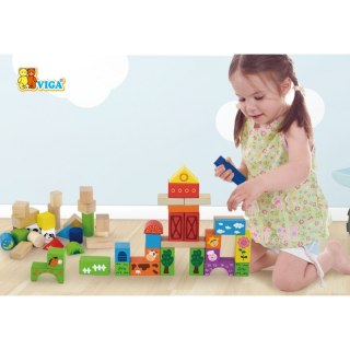 Drewniane klocki Viga Toys Farma 50 elementów