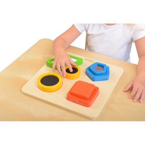 Drewniany Sorter Kształtów Materiałów Faktury Powierzchni Masterkidz