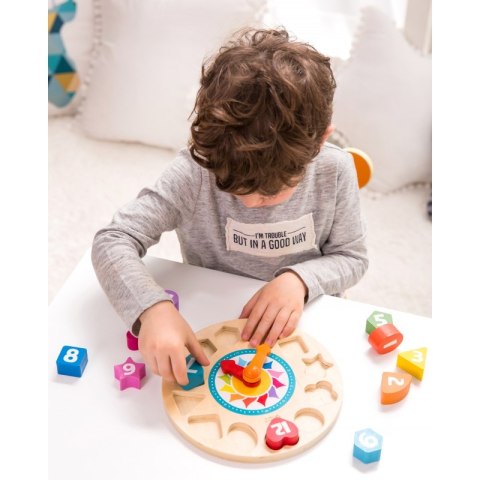 Drewniany Sorter Zegar Tik-Tak 15 elementów