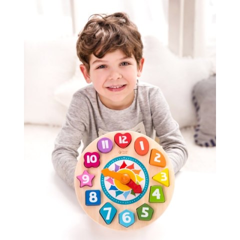 Drewniany Sorter Zegar Tik-Tak 15 elementów