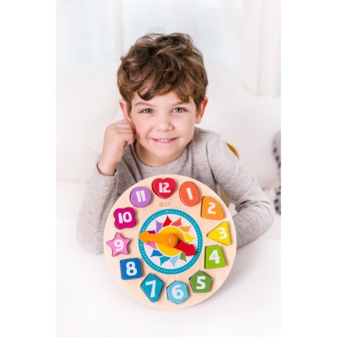 Drewniany Sorter Zegar Tik-Tak 15 elementów