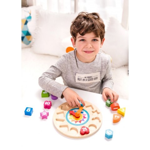 Drewniany Sorter Zegar Tik-Tak 15 elementów