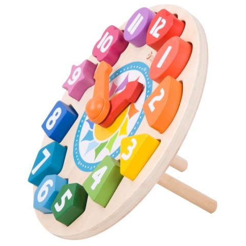 Drewniany Sorter Zegar Tik-Tak 15 elementów