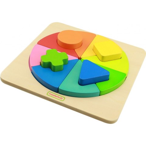 Kolorowa Drewniana Układanka Geometryczna Puzzle Masterkidz