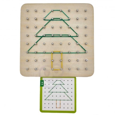 TOOKY TOY Drewniana Układanka Geoplan na Gumki Kształty Kontury 69 el.