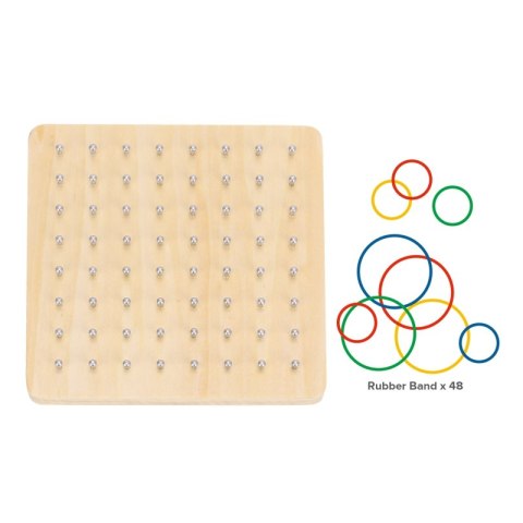 TOOKY TOY Drewniana Układanka Geoplan na Gumki Kształty Kontury 69 el.
