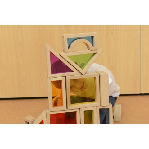 Tęczowe Klocki Zestaw 30 Elementów Kolorowe Szkło Masterkidz