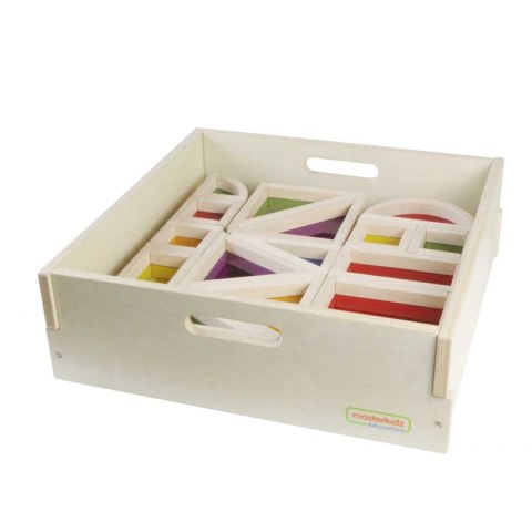 Tęczowe Klocki Zestaw 30 Elementów Kolorowe Szkło Masterkidz