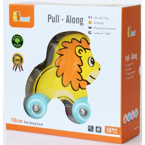 Viga drewniany lew do ciągnięcia Na sznurku
