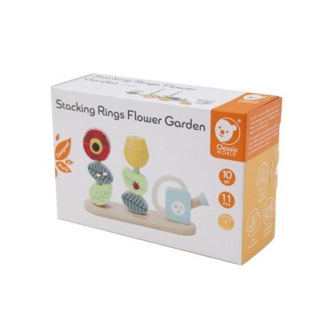 CLASSIC WORLD Układanka Klocki Piramidka dla Dzieci Ogródek Konewka 11 el.