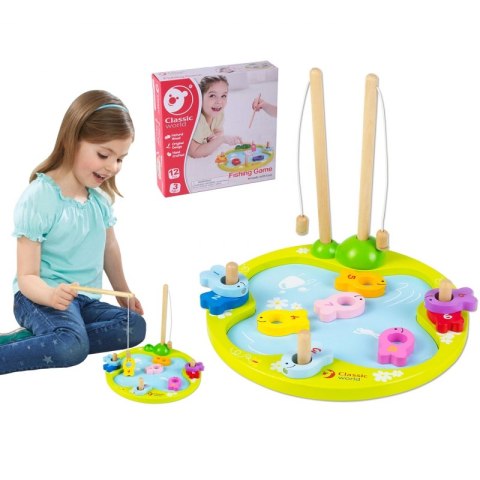 Drewniana Gra Łowienie rybek Classic World 12 elementów