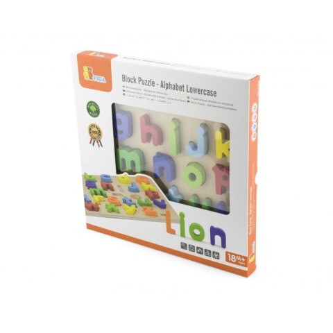 Puzzle Edukacyjne Drewniana Układanka Alfabet Literki Viga Toys