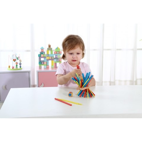 TOOKY TOY Drewniana Gra Zręcznościowa Bierki Zwariowane Patyczki