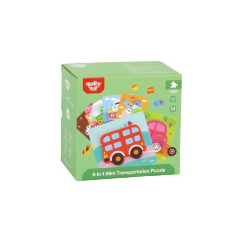 TOOKY TOY Drewniane Klocki Układanka Puzzle Zestaw 33 El. + 6 Planszy