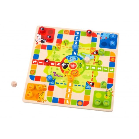 TOOKY TOY Gry Planszowe Logiczne 2w1 Ludo Chińczyk + Uwolnij Zwierzątka