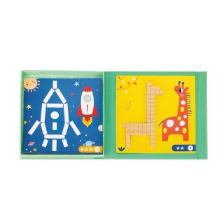 TOOKY TOY Układanka Gra Logiczna Łamigłówki Klocki Magnetyczne dla Dzieci 49 el.