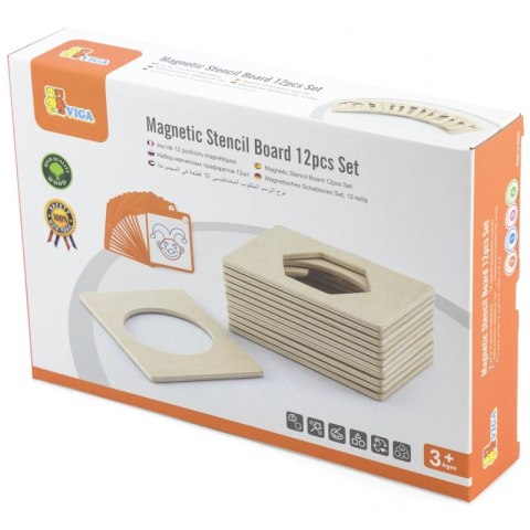 VIGA Drewniane Puzzle Magnetyczne Szablony Kształty