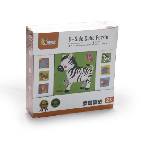 Viga Drewniana układanka Zoo Puzzle 4 klocki