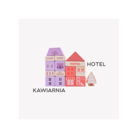 WOOPIE Drewniane Klocki Edukacyjne Zestaw Zbuduj Miasto Puzzle 135 el.