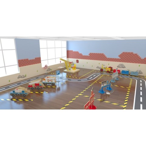 CLASSIC WORLD Ogromne Klocki Konstrukcyjne Drewniane Zestaw Pojazdy Karetka