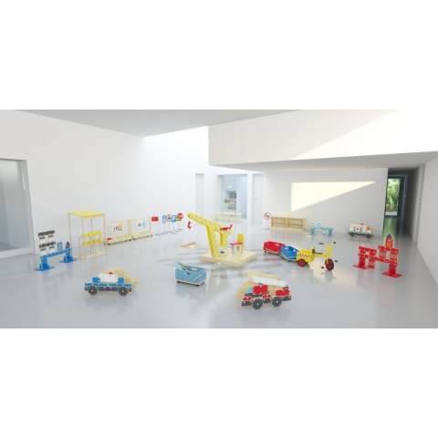 CLASSIC WORLD Ogromne Klocki Konstrukcyjne Drewniane Zestaw Straż Pożarna