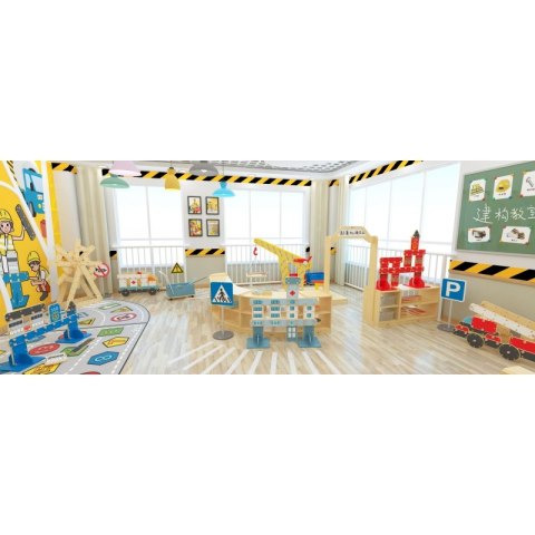 CLASSIC WORLD Ogromne Klocki Konstrukcyjne Drewniane Zestaw Straż Pożarna