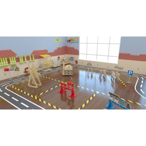 CLASSIC WORLD Ogromne Klocki Konstrukcyjne Drewniane Zestaw Straż Pożarna