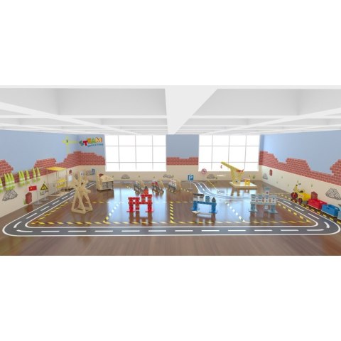 CLASSIC WORLD Ogromne Klocki Konstrukcyjne Drewniane Zestaw Straż Pożarna