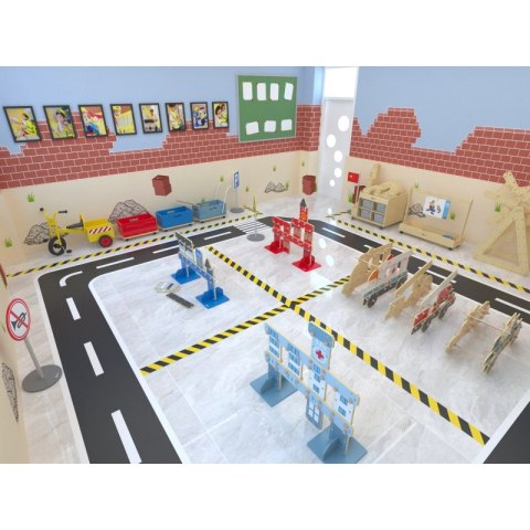 CLASSIC WORLD Ogromne Klocki Konstrukcyjne Drewniane Zestaw Straż Pożarna