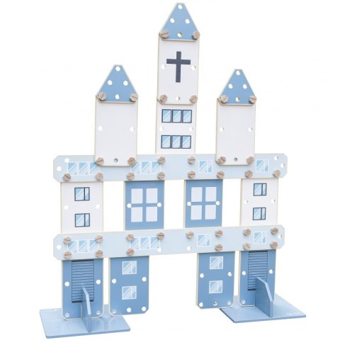 CLASSIC WORLD Ogromne Klocki Konstrukcyjne Drewniane Zestaw Szpital Kościół Wieża