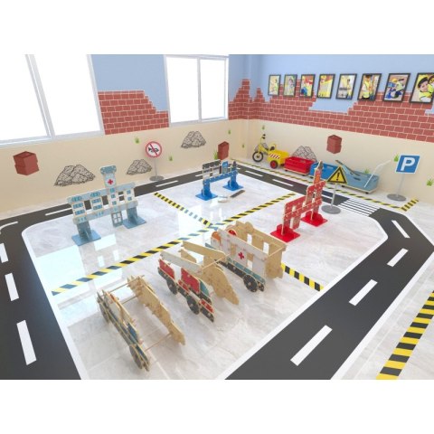 CLASSIC WORLD Ogromne Klocki Konstrukcyjne Drewniane Zestaw Szpital Kościół Wieża