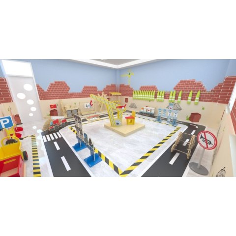 CLASSIC WORLD Ogromne Klocki Konstrukcyjne Drewniane Zestaw Szpital Kościół Wieża