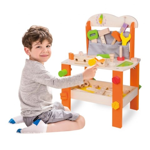 Drewniany warsztat z narzędziami Classic World 37 elementów
