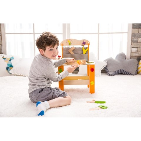Drewniany warsztat z narzędziami Classic World 37 elementów