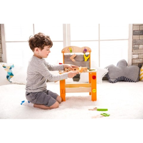 Drewniany warsztat z narzędziami Classic World 37 elementów