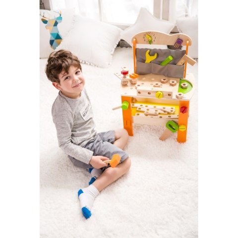 Drewniany warsztat z narzędziami Classic World 37 elementów