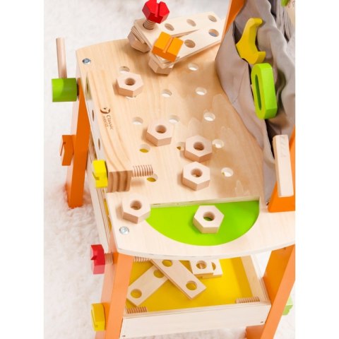 Drewniany warsztat z narzędziami Classic World 37 elementów