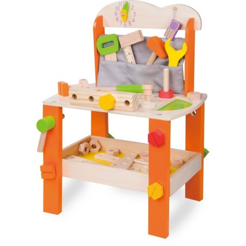 Drewniany warsztat z narzędziami Classic World 37 elementów