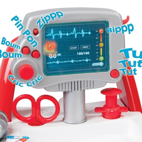 Smoby Elektroniczny Wózek Lekarski dźwięk + Stetoskop w zestawie