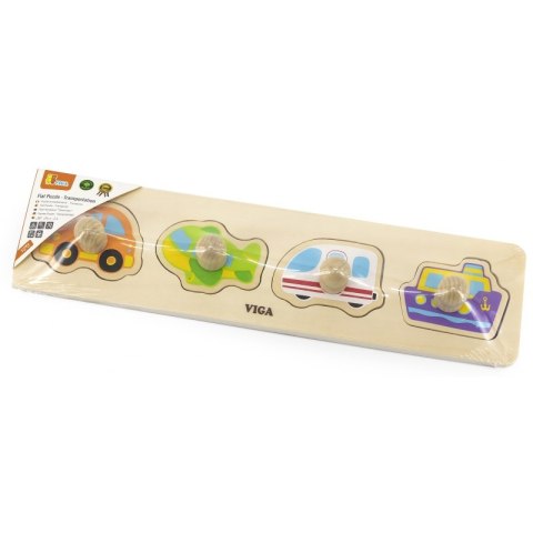 VIGA Drewniane Puzzle z Pinezkami Transport