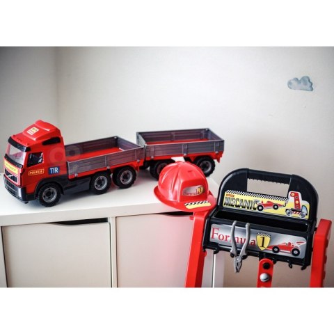 Zestaw Majsterkowicza "Super Mechanik" + Samochód z Burtami i Przyczepą "Volvo" Wader QT Polesie