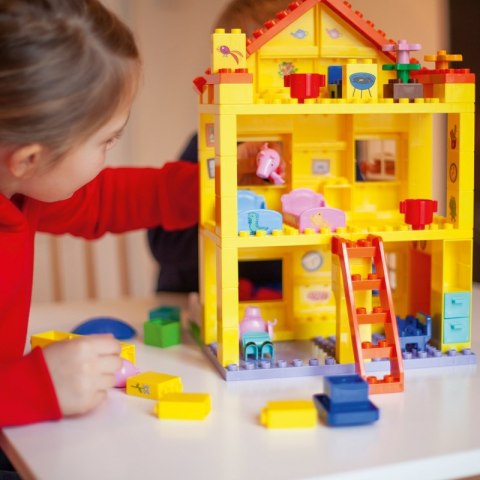BIG Klocki Świnka Peppa (107 el.) Piętrowy Dom + FIGURKI