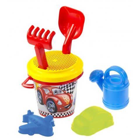 Mochtoys Zestaw Letni w Koszyku Konewka Grabki Łopatka Foremka MIX